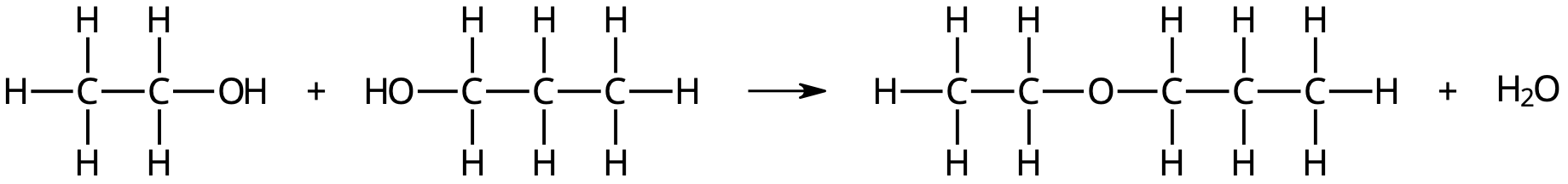 etanol propanol etylpropyleter 